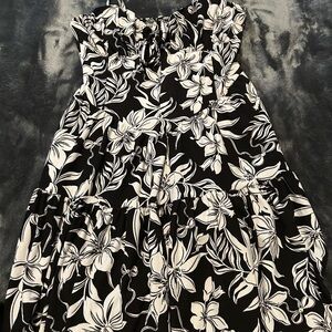 No Boundaries Black and White Floral Midi Dress